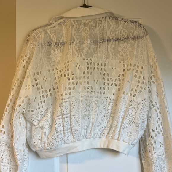 Anthropologie Pilcro cut work bubble sleeve blouse - Picture 8 of 11